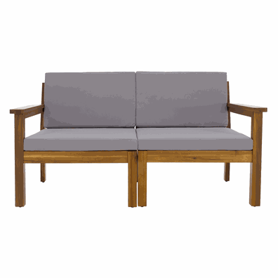 Záhradný set, akáciové drevo, svetlosivá/prírodná, VALDEZ