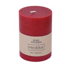 Červená sviečka Eco candles by Ego dekor Friendly, doba horenia 37 h
