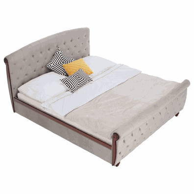 Posteľ s roštom, 180x200, sivohnedá Taupe Velvet látka, BARETO