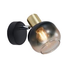 Prezent 27513 - Nástenné bodové svietidlo PEGAS 1xE14/40W/230V čierna/dymová