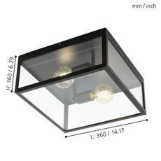 Eglo 49392 - Stropné svietidlo CHARTERHOUSE 2xE27/60W/230V