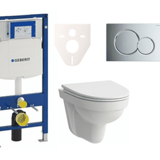 Cenovo zvýhodnený závesný WC set Geberit do ľahkých stien / predstenová montáž + WC Laufen Laufen Pro Nordic SIKOGES3H2