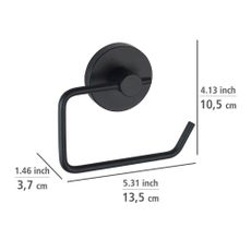 Čierny držiak na toaletný papier Wenko Vacuum-Loc® Milazzo