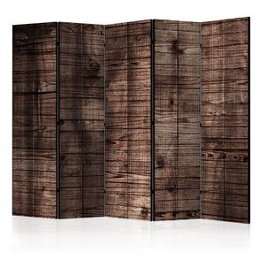 Paraván Dark Brown Boards Dekorhome 225x172 cm (5-dielny)