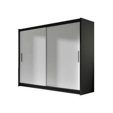 Veľká šatníková skriňa BEGA I čierna/biela šírka 180 cm