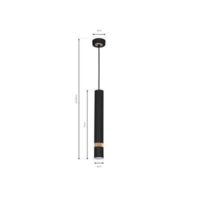 Luster na lanku JOKER BLACK WOOD 1xGU10/8W/230V