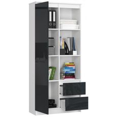 Regál R 80 cm CLP R11 biela/grafit lesk