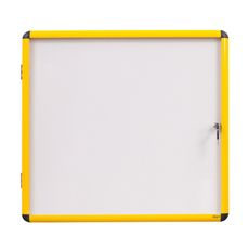 Vnútorná vitrína s bielym magnetickým povrchom, žltý rám, 720 x 674 mm (6xA4)