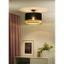 Duolla - Prisadený luster DOUBLE RATTAN 1xE27/15W/230V pr. 40 cm čierna/béžová