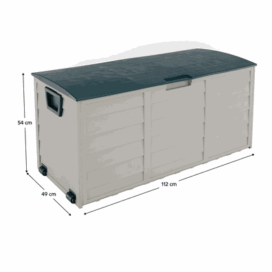Záhradný úložný box, sivá/zelená, KORTEZ