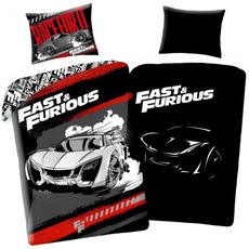 Bavlnené posteľné obliečky Rýchlo a zbesilo - Fast & Furious - so svietiacim efektom - 100% bavlna - 70 x 90 cm + 140 x 200 cm