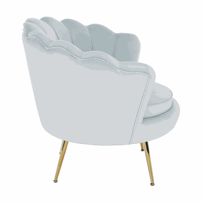 Kreslo v štýle Art-deco, sivomodrá Velvet látka/gold chróm-zlatý, NOBLIN