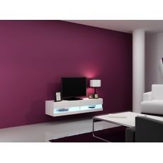 CAMA MEBLE Vigo New 140 tv stolík na stenu biela / biely lesk