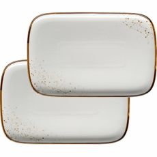 Mäser 2-dielna sada táců Pintar White hnedé bodky30 x 20 x 2 cm, L