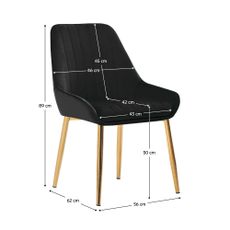 KONDELA Perlia jedálenská stolička čierna (Velvet) / zlatá