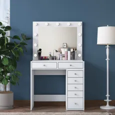 Kalune Design Toaletní stolek Melissa 03 s LED zrcadlem bílý