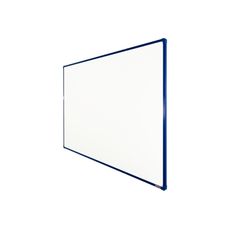 Biela magnetická popisovacia tabuľa s keramickým povrchom boardOK, 1800 x 1200 mm, modrý rám