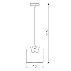 Detský luster na lanku SWEET 1xE27/15W/230V biela/ružová/motýľ
