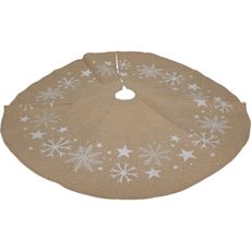 Textilný obal na stojan vianočného stromčeka Jute Snowflake, pr. 90 cm