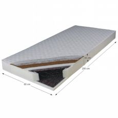 KONDELA Kokos Medium pružinový matrac 80x200 cm pružiny / plsť / PUR / latex-kokos doska / látka