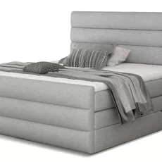 Kontinentálna boxspring posteľ Carmen, sivá 160x200cm (sawana 21/ Cand 11)