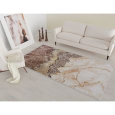 Koňakovohnedo-krémový prateľný koberec behúň 200x80 cm - Vitaus