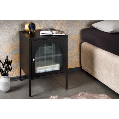 Estila Industriálny nočný stolík Industria Durante v čiernej farbe 61 cm