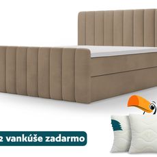 Čalúnená boxspring posteľ Magic plus 180x200 - béžová