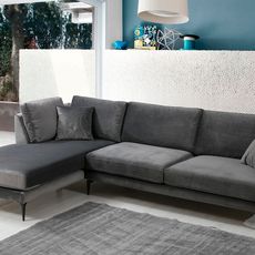 Elegantná rohová pohovka Velour 283 x 180 cm, ľavá, antracitovo sivá