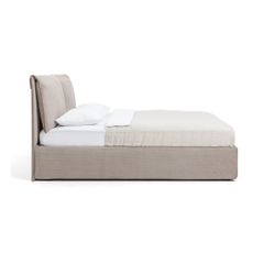 Čalúnená dvojlôžková posteľ taupe s úložným priestorom s matracom/s roštom 180x200 cm Thessa Pillow – Bonami Selection