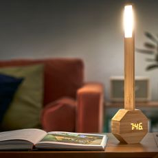 Bambusová LED stolová lampa v prírodnej farbe (výška 39,5 cm) Octagon One – Gingko