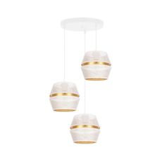 Luster na lanku PARIS 3xE27/60W/230V pr. 45 cm biela/zlatá