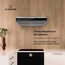 Klarstein Contempo Neo, digestor, podskrinkový, recirkulácia, 175 m³/h, SenseControl, integrované dotykové ovládanie, nehrdzavejúca oceľ / akrylové sklo