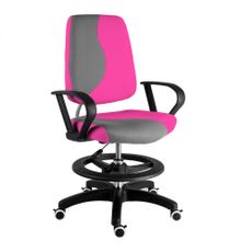 Detská rastúca stolička Neoseat KIDERO — látka, sivá / ružová