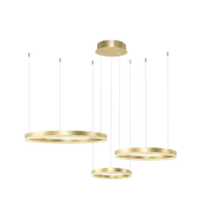 Moderný luster Halo 80+60+40 CCT zlatá s diaľkovým ovládaním