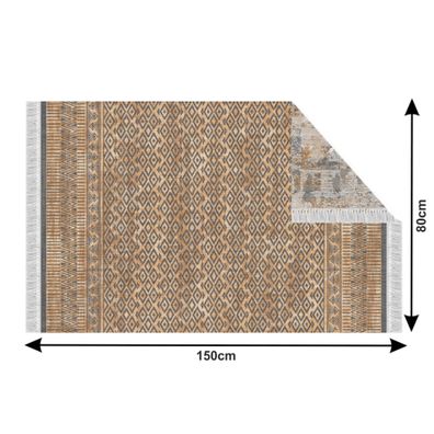 KONDELA Madala obojstranný koberec 80x150 cm vzor / hnedá