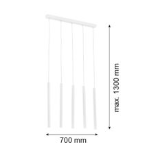Argon 2136 - Luster na lanku ETNA 5xG9/6W/230V biela