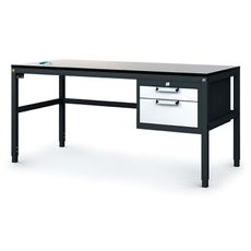 Antistatický dielenský ESD stôl, 2 zásuvkový box na náradie, 1600x800x745-985 mm