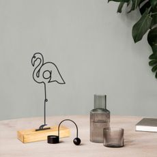 Hanah Home Kovová dekorácia Stork 40 cm čierna
