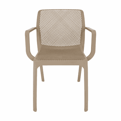 Stohovateľná stolička, sivohnedá taupe/plast, FRENIA