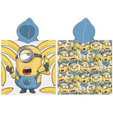 Detské plážové pončo - osuška s kapucňou Mimoni - motív Banana - 100% bavlna - 55 x 110 cm - pre deti 3-6 rokov