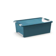 Plastový úložný box s vekom v petrolejovej farbe 55x35x19 cm Bi-Box – KIS