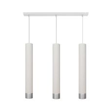 LED Luster na lanku TUBA 3xGU10/4,8W/230V biela/lesklý chróm
