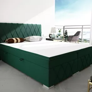 Posteľ Boxspring Royal bez úložného priestoru, 200x180, zelená (kronos 19)