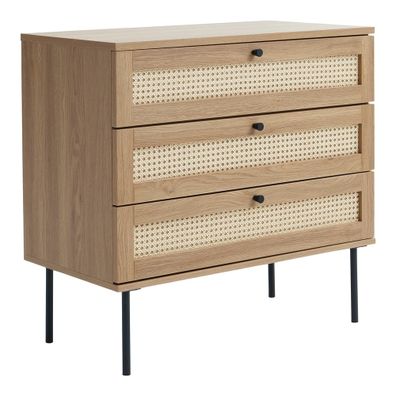 Nízka komoda v dekore duba v prírodnej farbe 80x75 cm Pensacola – Unique Furniture