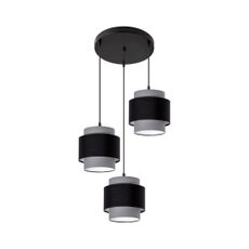 Luster na lanku 3xE27/60W/230V šedá