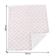 KONDELA Dalis obojstranná baránková deka 150x200 cm vzor srdce