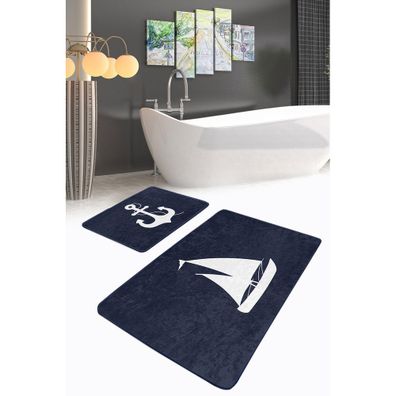 Tmavomodré kúpeľňové predložky v súprave 2 ks 60x100 cm – Mila Home