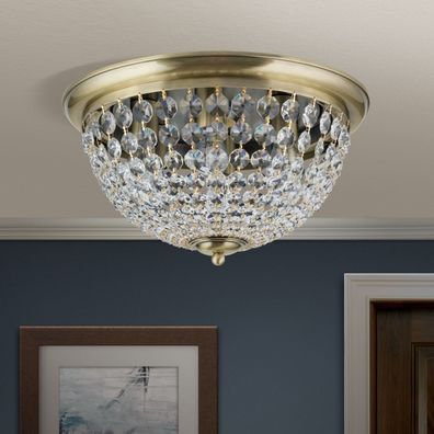 Orion DLU 1840/47-Krištáľové str. svietidlo PLAFOND 6xE27/40W/230V pr.47 cm bronz