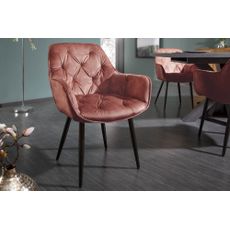 Estila Retro dizajnové hnedé čalúnené kreslo Milano s opierkami na ruky 84cm